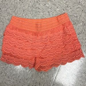 Fun Lacey peach shorts